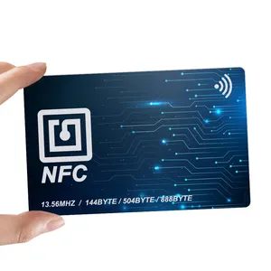 Thẻ Mạng Xã Hội Nfc Hoàn Toàn Màu Đen Mờ Logo UV Thẻ Kinh Doanh Nfc Thẻ Thông Minh RFID PVC
