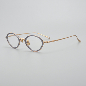 ชุดราชวงศ์ผงทองแห่งฤดูใบไม้ร่วงเพลงความงามกรอบแว่นสายตาสั้นทำจากไทเทเนียมแท้เรียบง่ายกรอบตาแมวอันตรายความงามที่งดงาม - Product Image 3