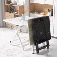 Table à manger carrée pliante en bois - Design moderne minimaliste portable pour usage domestique, petits appartements, chambres de location, marchés nocturnes