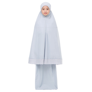 SIPO traditionnel musulman femmes enfants Telekung dentelle Borong broderie singapour malaisie soie Ramadan prière vêtements indonésie - Product Image 1