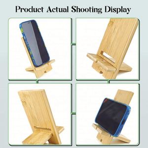 Support de smartphone artisanal en bambou |   Accessoire de bureau durable |   Impression de logo personnalisé pour les cadeaux d'entreprise - Product Image 4