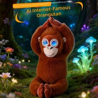 Poupée singe électrique intelligente IA, super douce, en peluche, rembourrée de coton PP, éducative, avec fonctions de conversation, rechargeable par USB, cadeau