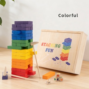 <span class=keywords><strong>Jeu</strong></span> de construction <span class=keywords><strong>en</strong></span> <span class=keywords><strong>bois</strong></span> StarQmi avec dés, <span class=keywords><strong>jeu</strong></span> d'empilage et d'équilibre, <span class=keywords><strong>jeu</strong></span> de société éducatif pour la famille et les enfants - Product Image 2