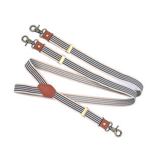 Tali elastis bentuk Y dewasa 3 klip, kawat gigi dapat disesuaikan kualitas tinggi Vintage kait celana suspender bergaris - Product Image 1