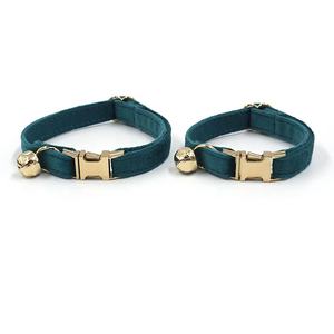 <span class=keywords><strong>Collar</strong></span> de terciopelo con cascabel para gato y perro, Gargantilla de lujo con grabado de logotipo personalizado - Product Image 6