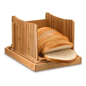 Fumo Bamboo <b>Bread</b> Slicer With Knife Holder And Crumb Tray For Kitchen Use - Product Image 3