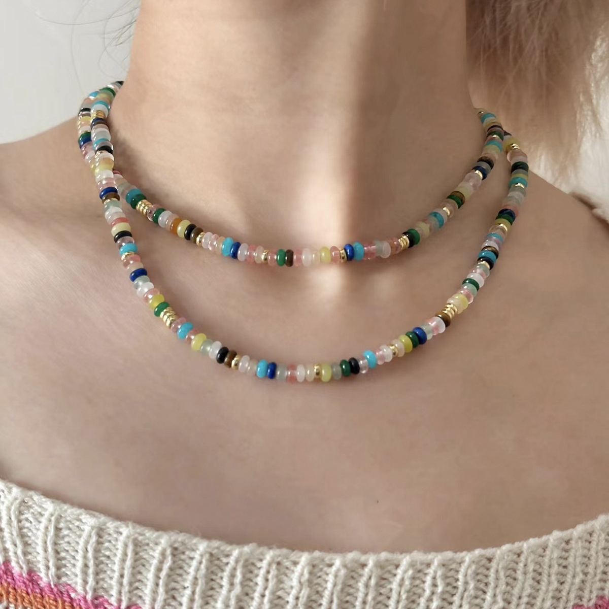 4MM Natural Stone Abacus Bead Charms DIY Jewelry Handmade Making Accessories Necklace Bracelet Personalized Custom Gift