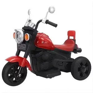 儿童电动摩托车双驱动大电池充电婴儿三轮防滑轮胎仿真真皮座椅