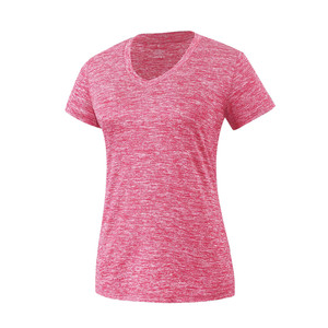 Camiseta Deportiva de Yoga para Mujer, Cuello en V, Manga Corta, Secado Rápido, Color Rojo, Gris, Negro, Poliéster, Ajustada, para Entrenamiento y Ejercicio - Product Image 4