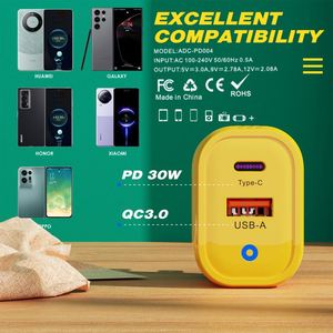 30W <b>Type</b>-<b>C</b>+<b>USB</b> Dual Port LED Light Full Protocol Fast Charging <b>Adapter</b> Quick <b>Usb</b> Wall Charger for Iphone Samsung Xiaomi - Product Image 5