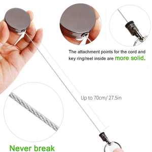 Wholesale Miscellaneous Daily Items Metal Wire Keychain Pull Badge Reel ID Lanyard Name Tag Card Easy-to-pull Buckle Rope - Product Image 3