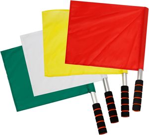 Drapeaux d'arbitre de football de sport réglables de couleur rouge et jaune personnalisés en usine professionnelle avec poignée en mousse - Product Image 3
