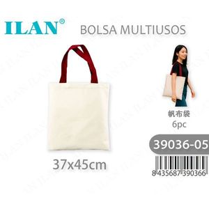 Borsa in Tela Multiuso Ilan 37x45cm Colore Bordeaux Naturale - Product Image 3