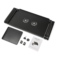 Soporte Ajustable para Portátil Great Roc Convertible de Aluminio, Escritorio para Portátil con Ventilador de Refrigeración Grande y Alfombrilla para Ratón