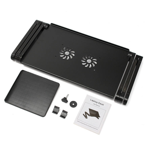 Support pour ordinateur portable réglable en aluminium Great <span class=keywords><strong>Roc</strong></span> Convertible, support pour ordinateur portable de canapé, bureau portable avec grand ventilateur de refroidissement et tapis de souris - Product Image 6