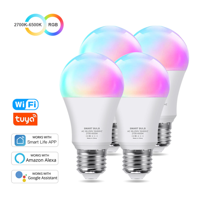 E27 WiFi /APP Control Smart Control LED Light Bulb Intelligent Smart Home Light Bulb for Alexa Google Assistant