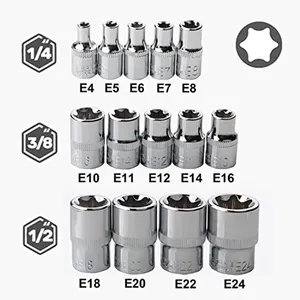 Juego de llaves de vaso Torx <span class=keywords><strong>E</strong></span>-Star para mujer, 4/5/14 piezas, E4-E24, con inserto hexagonal externo <span class=keywords><strong>E</strong></span>-Torx para tuercas - Product Image 2