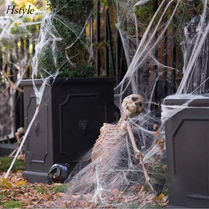 Hstyle Halloween toile d'araignée élastique avec horreur d'araignée <span class=keywords><strong>maison</strong></span> <span class=keywords><strong>hantée</strong></span> Arrangement de scène de cour Halloween Faux accessoires décoratifs - Product Image 2
