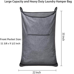 Vente directe d'usine de paniers <span class=keywords><strong>à</strong></span> <span class=keywords><strong>linge</strong></span> suspendus en tissu Oxford de qualité, grands et durables, avec poche avant, porte, gain de place, rangement de vêtements - Product Image 3