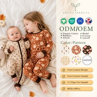 Vêtements de nuit pour filles pour l'hiver, ensemble de vêtements en fibre de bambou respirante et douce, manches longues, motif de dessin animé de Thanksgiving, étiquette privée ODM
