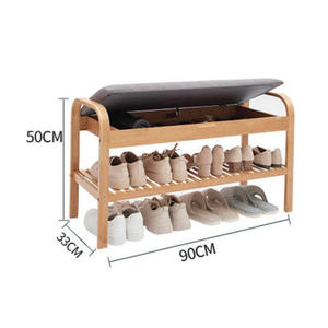Scarpiera di bambù moderno cuscino morbido Design semplice pieghevole cambio scarpe <span class=keywords><strong>panca</strong></span> per la casa soggiorno o uso <span class=keywords><strong>esterno</strong></span> - Product Image 5