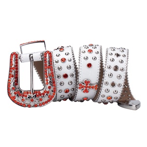 Cintura in pelle borchiata con rivetto con strass da uomo Western Punk per Jeans, regalo ideale per uomo donna - Product Image 4