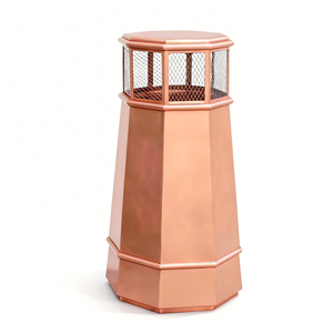 Tapa de <span class=keywords><strong>Chimenea</strong></span> Resistente a la Intemperie, Hecha a Mano, de Cobre Grueso, Octogonal Cónica, Tamaño Personalizado para Techos de Villas de Lujo - Product Image 1