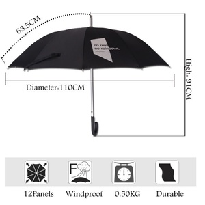 Light Weight Aluminum Durable 12 Ribs Windproof <b>Umbrella</b> - Product Image 6