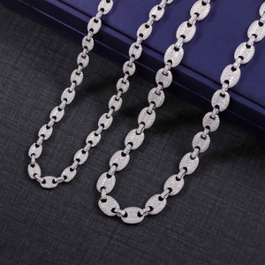 Custom Silver Miami Moissanite Tennis Chain 6mm 925 Silver Cuban Link <span class=keywords><strong>Necklace</strong></span> para homens Hip Hop Jóias Frete Grátis - Product Image 3
