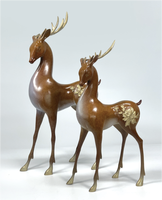 Retour d'un gros animal sculpture tridimensionnelle bureau ouverture cadeau lion en cuivre pur