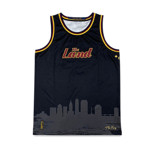 เสื้อเจอร์ซีย์บาสเก็ตบอลผ้าตาข่ายสีดำพิมพ์ลายปัก - Product Image 2