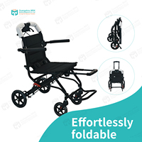 Fauteuil roulant de voyage portable de style chariot avec poignée télescopique, pliable, pour le transport en avion