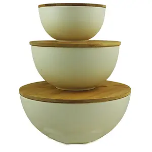 Biodegradable Bamboo Fiber Melamine Round Dinnerware Bowl Sets