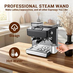 Máquina de café espresso con pantalla táctil al por mayor, molinillo integrado, OEM a granel, cafetera semiautomática personalizada, electrodoméstico de regalo - Product Image 4