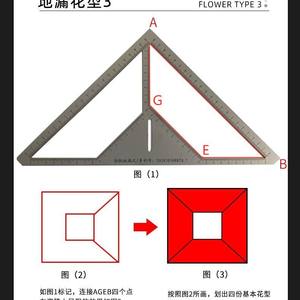 Règle multifonctionnelle pour drain de sol <span class=keywords><strong>Carreleur</strong></span> Nouvel outil Règle triangulaire en acier inoxydable - Product Image 4