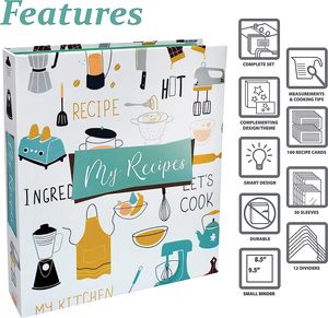 Carpeta de 3 anillas con impresión personalizable, <span class=keywords><strong>libro</strong></span> de cocina de hojas sueltas, bonito <span class=keywords><strong>libro</strong></span> de carpeta de recetas - Product Image 5