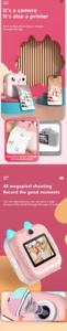 Printer termal, mainan kamera Video olahraga foto HD kamera instan untuk anak-anak dapat mencetak foto - Product Image 5
