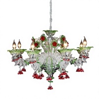 Lustre en verre artistique soufflé à la main de Murano, lustre en verre coloré pour salle à manger, villa, décoration de la maison