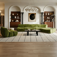Canapé modulaire en tissu 3 places moderne avec chaise longue, prix usine, mousse haute densité, idéal pour appartement et mobilier de centre commercial