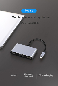 Màu Xám USB Loại C để <span class=keywords><strong>VGA</strong></span> Adapter Nam để nữ chuyển đổi đóng hộp Đồng Loại C để <span class=keywords><strong>VGA</strong></span> Adapter 3.0 USB C HUB 3 trong 1 máy tính xách tay Docking - Product Image 5
