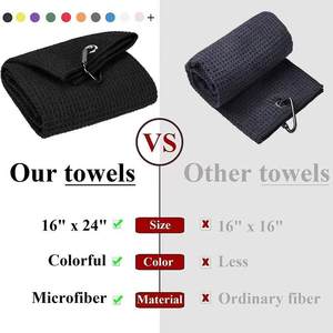 <span class=keywords><strong>Toalla</strong></span> de Golf con Diseño de Waffle y Cierre de Gancho y Bucle, <span class=keywords><strong>Toalla</strong></span> de Limpieza de Golf Práctica - Product Image 3
