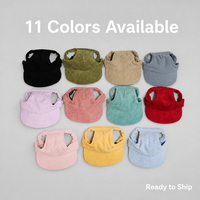Casquette de baseball en velours côtelé pour chien avec trous pour les oreilles, casquette de soleil pour animaux de compagnie, vêtements d'extérieur, motif de Noël, visière écologique pour chiot, logo personnalisé