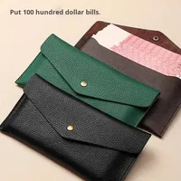 Dompet Panjang Vintage Unisex 2025, Dompet Retro Kancing PU, Tas Lunak Multi-Kartu, Laris Manis