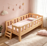 Lit superposé pour enfants en bois massif avec barrière de sécurité, design minimaliste moderne pour les tout-petits, fabriqué en Chine