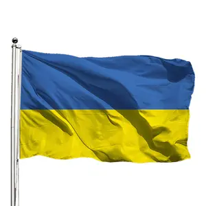 Wholesale Cheap 3x5ft High Quality 68D Polyester Ukraine 90x150cm Ukrainian Custom Flags 3x5