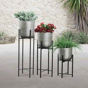 Supports noirs pour intérieur et extérieur 2024 Pots de fleurs en fer de qualité supérieure jardinières Pots de fleurs décoratifs pour la maison jardinières - Product Image 5