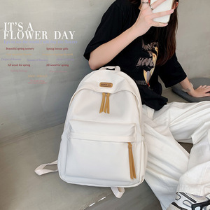 T-Cross Border Spot Outdoor <b>Backpack</b> Water Repellent Travel Simple Ins Style <b>School</b> Bag Nylon Black - Product Image 2