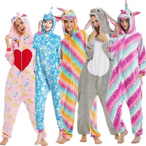Nhà Máy Bán Buôn Người Lớn Và Trẻ Em Phim Hoạt Hình Động Vật Áo Liền Quần Đồ Ngủ Unicorn Tùy Chỉnh Flannel Nhiều Mô Hình Đồ Ngủ - Product Image 5