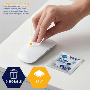 Toallitas Desinfectantes de <span class=keywords><strong>Alcohol</strong></span> Estériles de Alta Calidad, Grado Médico, 70% <span class=keywords><strong>Alcohol</strong></span> Isopropílico, 2 Capas, Empaquetadas Individualmente - Product Image 6