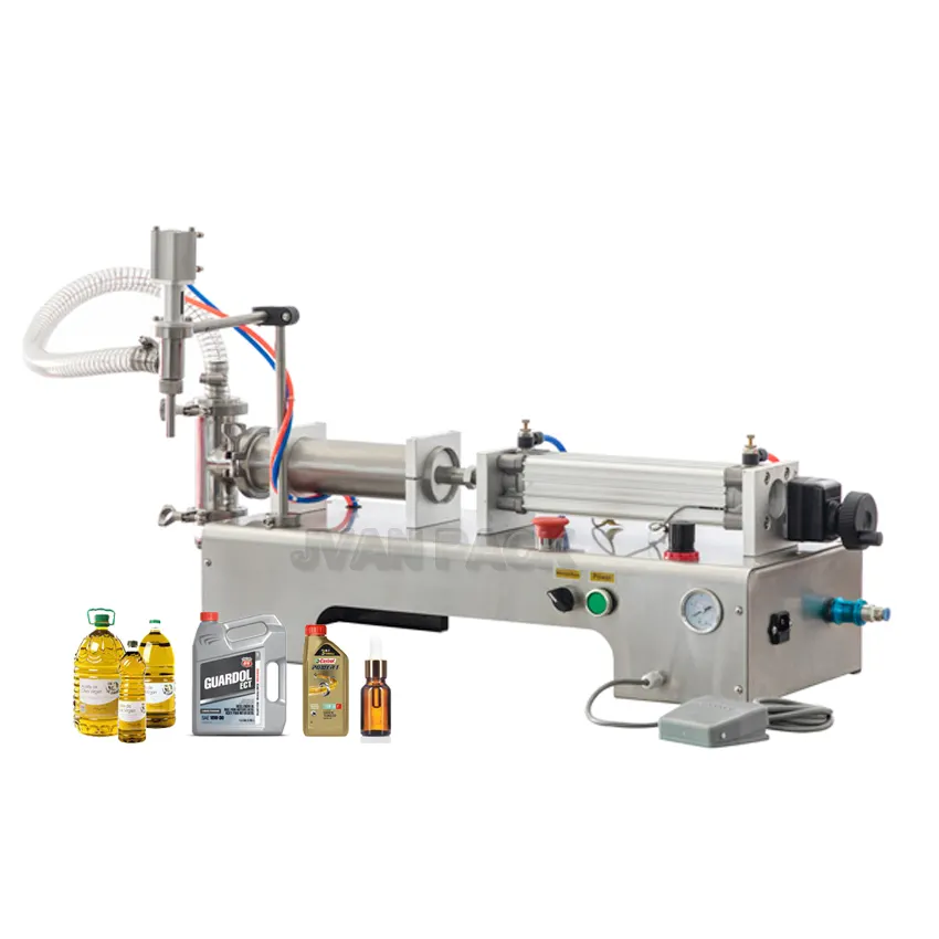 G1WYD Máquina de enchimento de garrafas plásticas para loção de óleo comestível, leite, água e pistão líquido volumétrico horizontal semiautomático